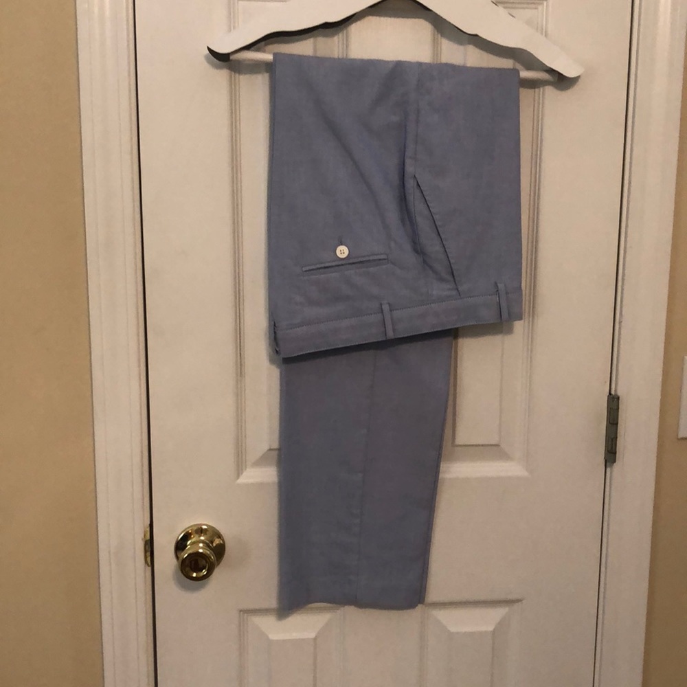 IZOD boys suit w/ vest; chambray blue; pant size 18, vest 18/20 & jacket 20